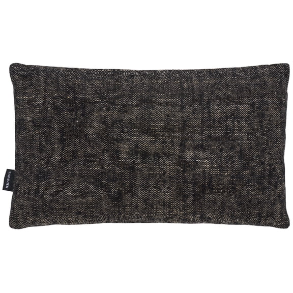 SAFAVIEH Rowe 12" x 20" Modern Black/Natural Solid Cotton Decorative Pillow