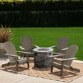 thumbnail image 3 of GDF Studio Jasper Outdoor Acacia Wood 5 Piece Adirondack Chair and Fire Pit Set, Gray, 3 of 13