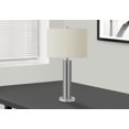 thumbnail image 1 of Monarch Specialties Lighting, 28"h, Table Lamp, Nickel Metal, Ivory / Cream Shade, Contemporary, 1 of 6