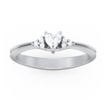 thumbnail image 2 of Birthstone Heart Ring with Shoulder Accents - Cubic Zirconia / White Topaz (April), 2 of 4