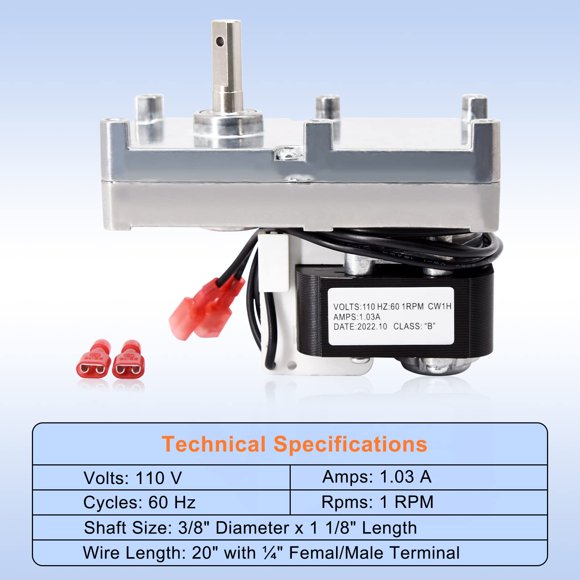 Criditpid Moteur Tarière 1 Tr/min à Sens Horaire pour Réchaud à Granules Napoleon NPS45, NPS40, NPI45, NPI40, Moteur d'Alimentation Tarière NPAM W435-0009 pour T