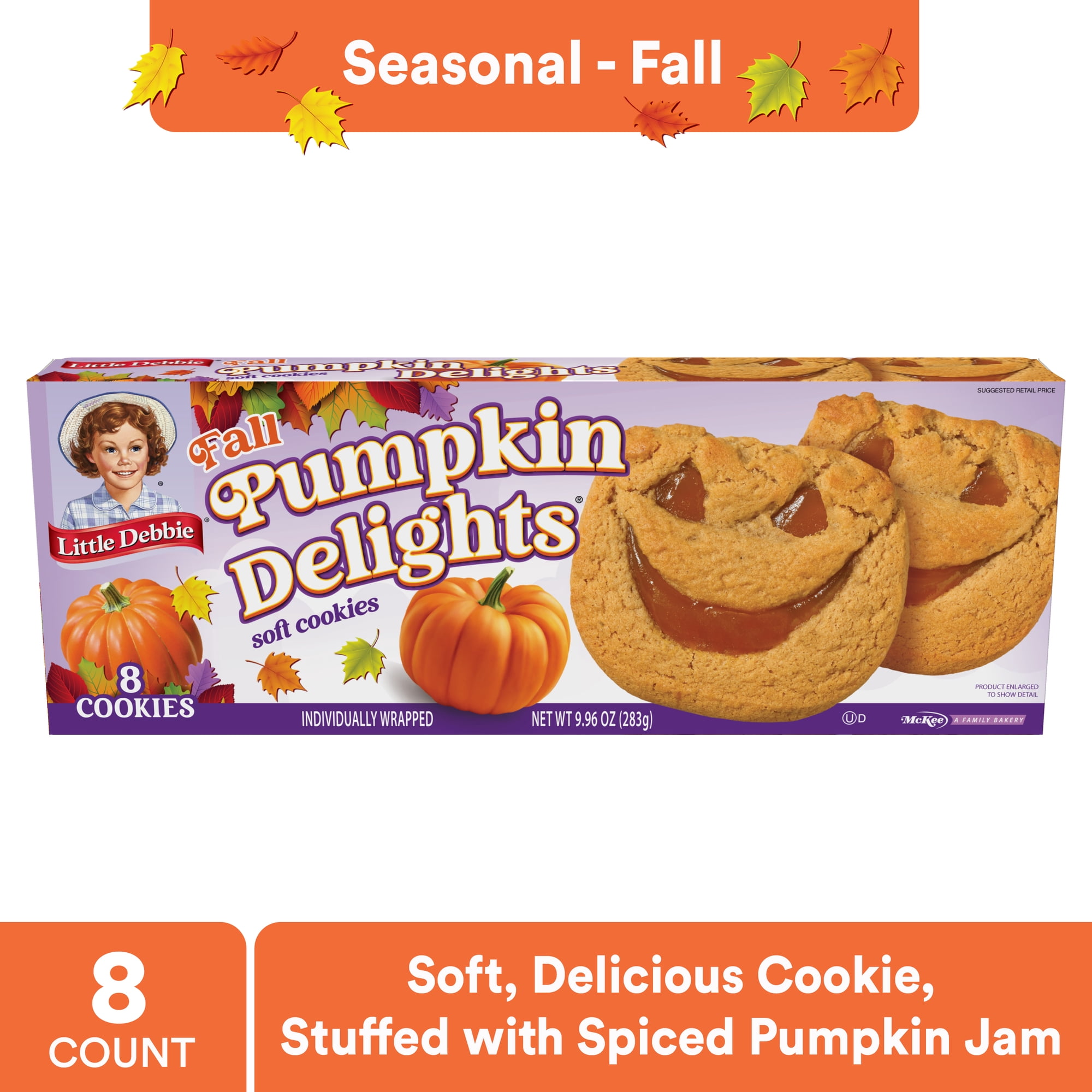 Little Debbie Pumpkin Delights Cookies, 9.96 oz, 8 Count