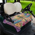 thumbnail image 2 of Golf Cart Seat Covers for 2 Seater,Purple Dragonfly Microfiber Cart Seat Towel Blanket,Colorful Flowers Watercolor Chic Floral Plant Absorbent NonSlip Bench Seats Protector for Golf Course 51"x31", 2 of 9