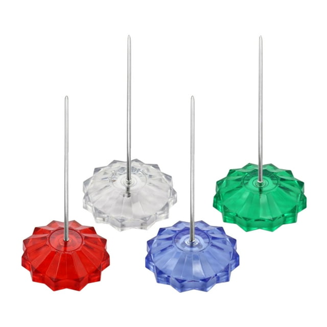 RomaMX 4 piezas Spike Stick Contador de barra recta Accesorio de cocina Nota Recibo Titular Contador Bill Tenedor Escritorio Soporte de almacenamiento de papel (Rojo / Azul / Verde / Transparente)