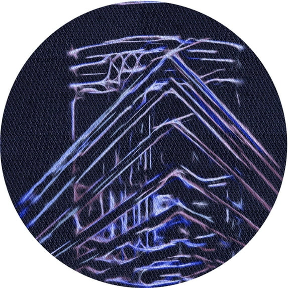 Ahgly Company Machine Washable Indoor Round Transitional Deep Periwinkle Purple Area Rugs, 3' Round