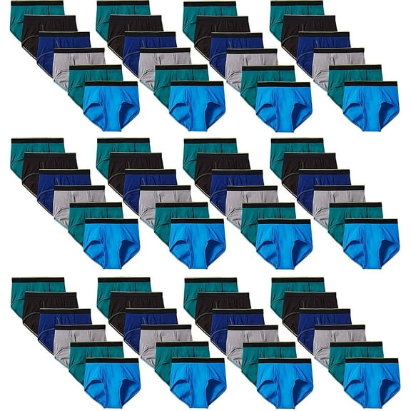 BILLIONHATS 72 Pack Men Cotton Briefs in Bulk for Homeless Shelter Donating, Wholesale Underwear for Mens (72 Pack Assorted Briefs)