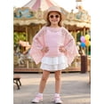 thumbnail image 3 of Ticikt Kids Girls' Knit Beach Cover Up, Hollow Crochet Poncho Sun Shawl for Swimwear 7-12Y, 3 of 9