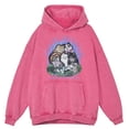 thumbnail image 4 of Sudadera holgada con capucha y diseño de gatos en Greengungchi, estilo retro desgastado, estilo hip hop, para otoño, 100 % algodón, 4 of 5