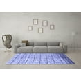 thumbnail image 3 of Ahgly Company Machine Washable Indoor Rectangle Checkered Blue Modern Area Rugs, 7' x 10', 3 of 4