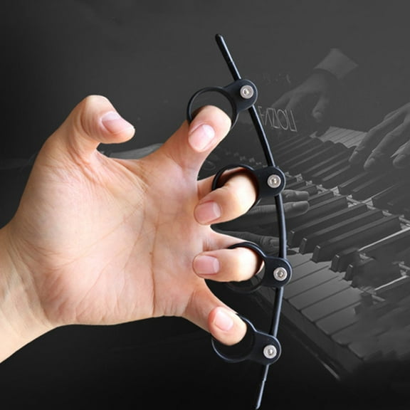 ELAYARD Silicone Finger Strengthener Trainer Professional Guitar Finger Expander Black 2Pack