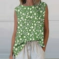 thumbnail image 2 of CheerKidz Women's Printed Round Neck Sleeveless Tank Tops Summer 2025 Casual Fashion Tee,Breathable Lightweight Blouse,Trendy Vacation and Beachwear,Loose Fits Yoga Tops(Army Green#4,M), 2 of 5