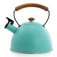 thumbnail image 3 of MegaChef 3.2 Quart Whistling Tea Kettle with Wood Grain Nylon Cool Touch Handle, Matte, 3 of 7