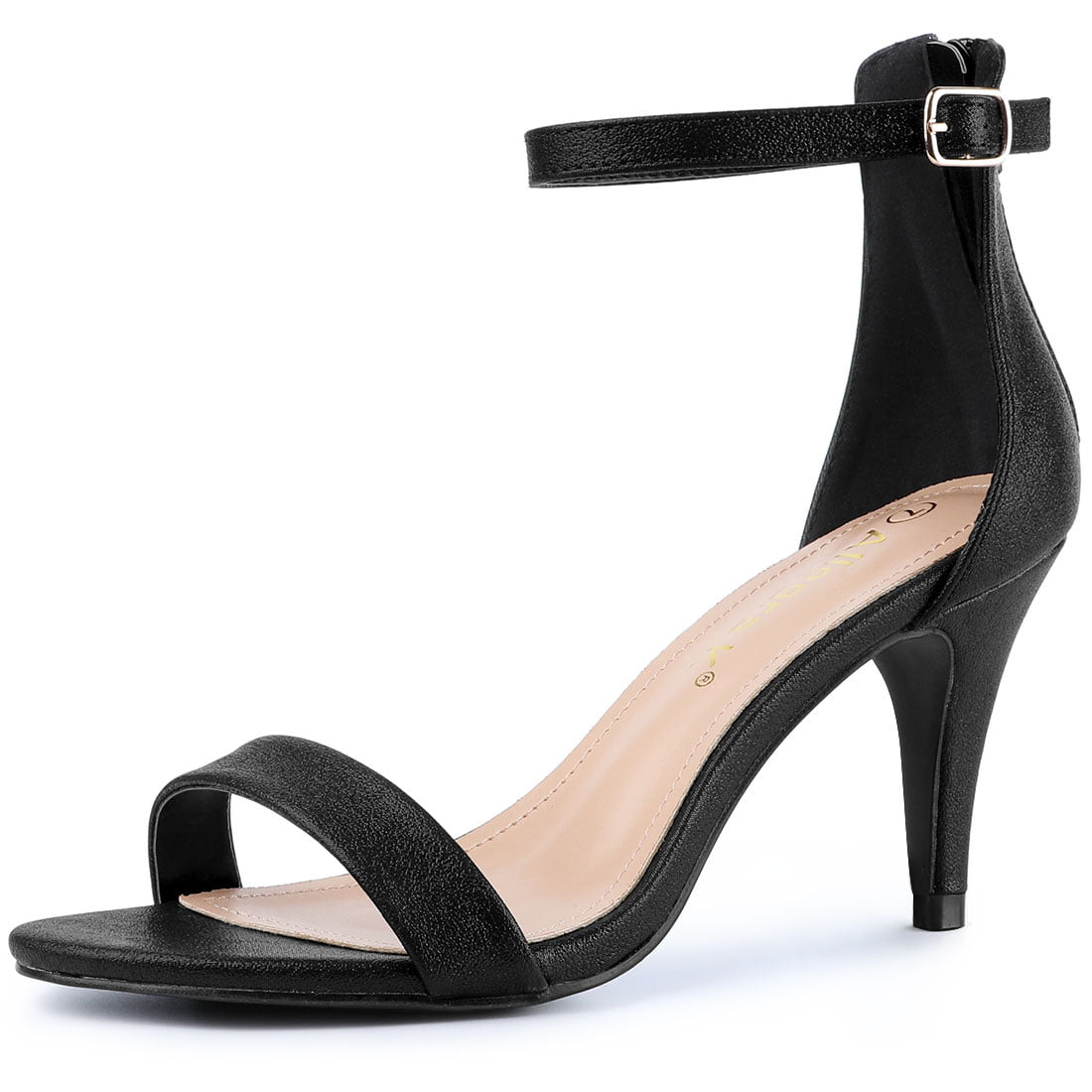 Unique Bargains - Women's Open Toe Ankle Strap Kitten Heel Sandals ...