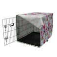 thumbnail image 3 of Floral Dog Crate Cover, Colorful Watercolor Look Motley Bouquet Flowers Retro Style Spring Awakening Pattern, Easy to Use Pet Kennel Cover for Dogs, 35" x 23" x 27", Multicolor, by Ambesonne, 3 of 6