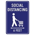 thumbnail image 1 of SignMission OS-NS-A-1014-25595 Signe d'Avertissement Coronavirus - Distanciation Sociale de 6 Pieds, 1 of 1