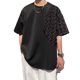 thumbnail image 1 of Camiseta de media manga para hombre, Color puro, holgada, transpirable, cuello redondo, Top informal para hombre, para compras en casa, oficina, T878 negro XXL, 1 of 8
