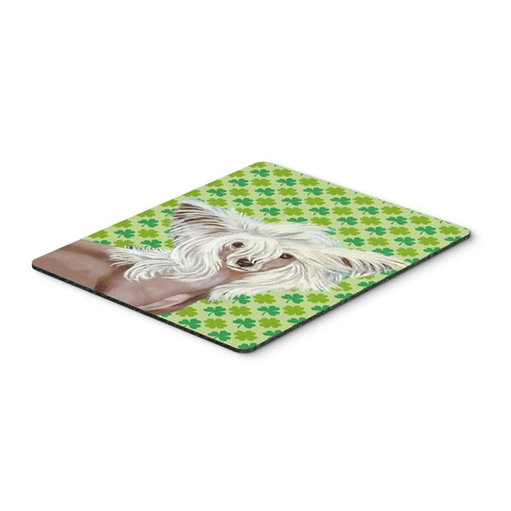 "Chinese Crested St. Patricks Day Shamrock Portrait Mouse Pad Hot Pad or Trivet"