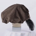 thumbnail image 6 of vlrwzc Elizabethan Unisex Beret Hat With Feather Medieval Cap for Theme Parties, 6 of 7