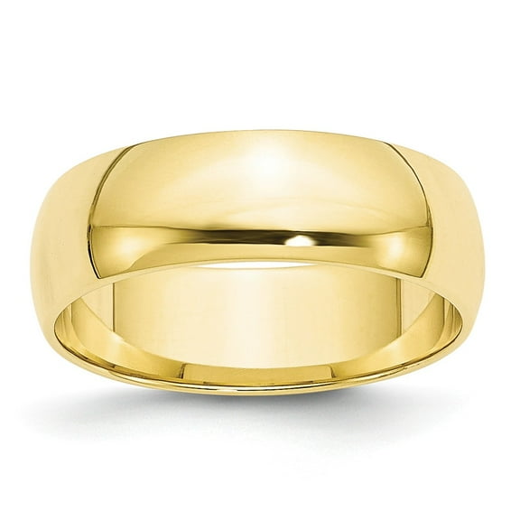 10K Yellow Gold Ring Band Wedding Standard Half Round