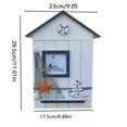 thumbnail image 2 of Soporte de llaves Caja de diseño de casa montada en la pared Colgante de pared Colgador de almacenamiento de llaves Estuche de madera, parte superior azul, Saiboat Life Bouy seitruly HA8882-03B, 2 of 6
