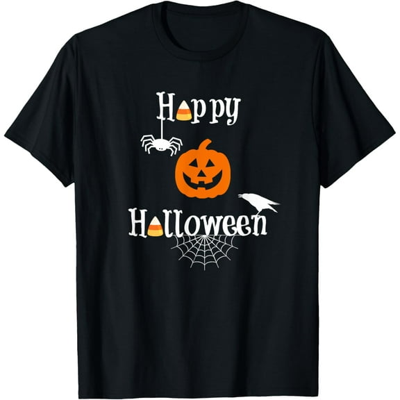 Happy Halloween Shirt Candy Pumpkin Spider Crow Fun Tshirt