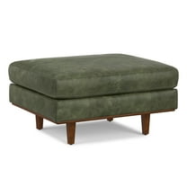 Morrison 33 inch Wide Mid-Century Modern Table Ottoman in Moss Green Genuine Leather