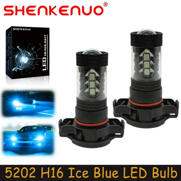 SHENKENUO For DODGE Grand Caravan 2010-2019 - LED Fog Light Bulbs Lamp,H16 5202,8000K Ice Blue,Pack of 2,C09