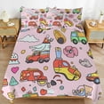 thumbnail image 2 of Fire Engine Car Truck Bedding Sets Twin Duvet Cover 3 Piece Cute Bed Set for Boys Girls Kid, 2 of 6