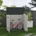thumbnail image 3 of Patiowell 260 Gallon Outdoor Horizontal Storage Sheds, All-Weather Resin Tool Shed with Lockable Multi-Opening Door, Outdoor Storage Box for Trash Cans, Tools and Bicycles, 3 of 8