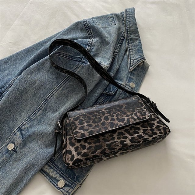 Bolso pequeño de moda para mujer, estilo 2025, nuevo bolso de moda, bolso bandolera para mujer, bolso de hombro con estampado de leopardo a juego.