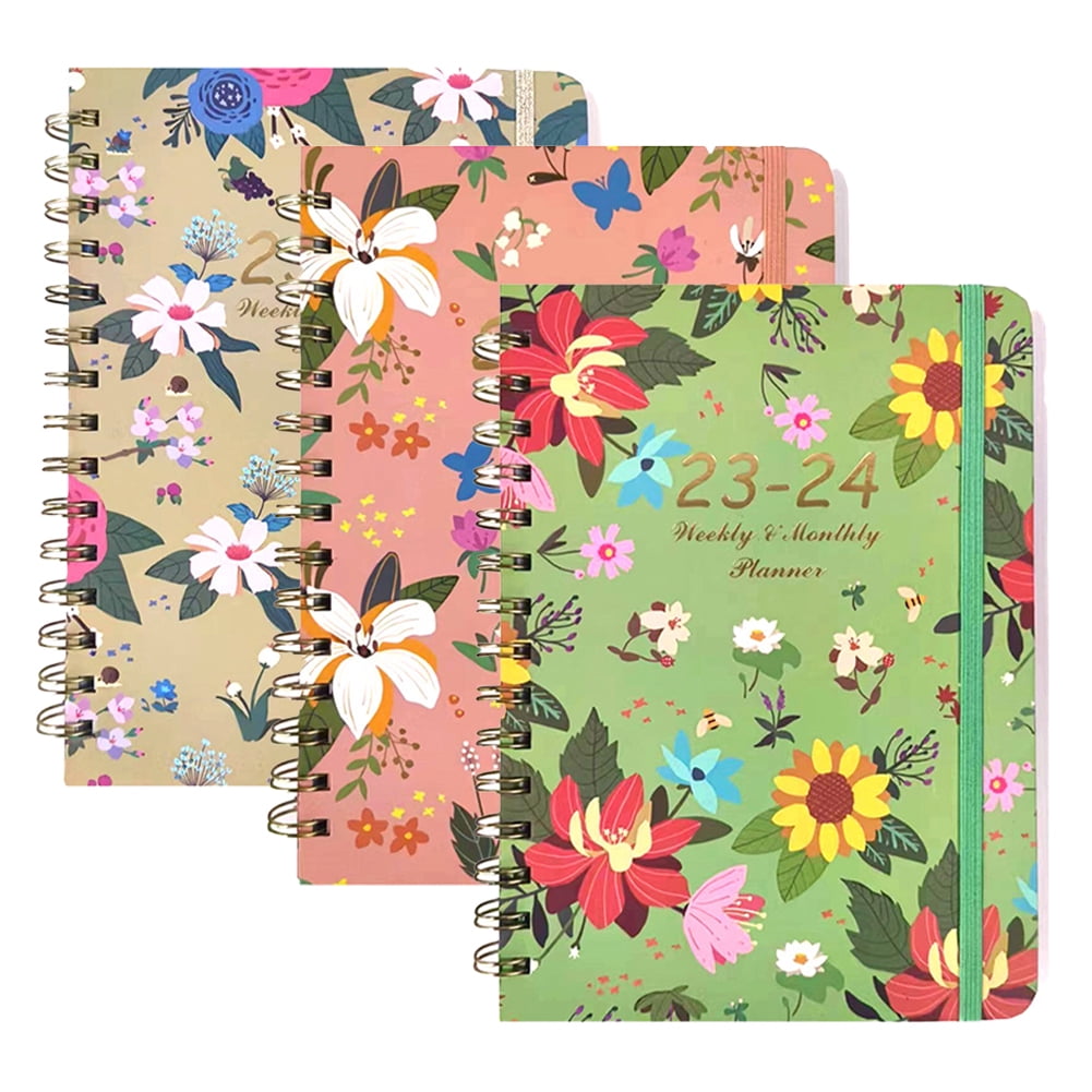 KYAIGUO A5 Weekly Planner 2023-2024, Daily, Weekly & Monthly, August 2023 - January 2025, Retro Floral - Appointment Book