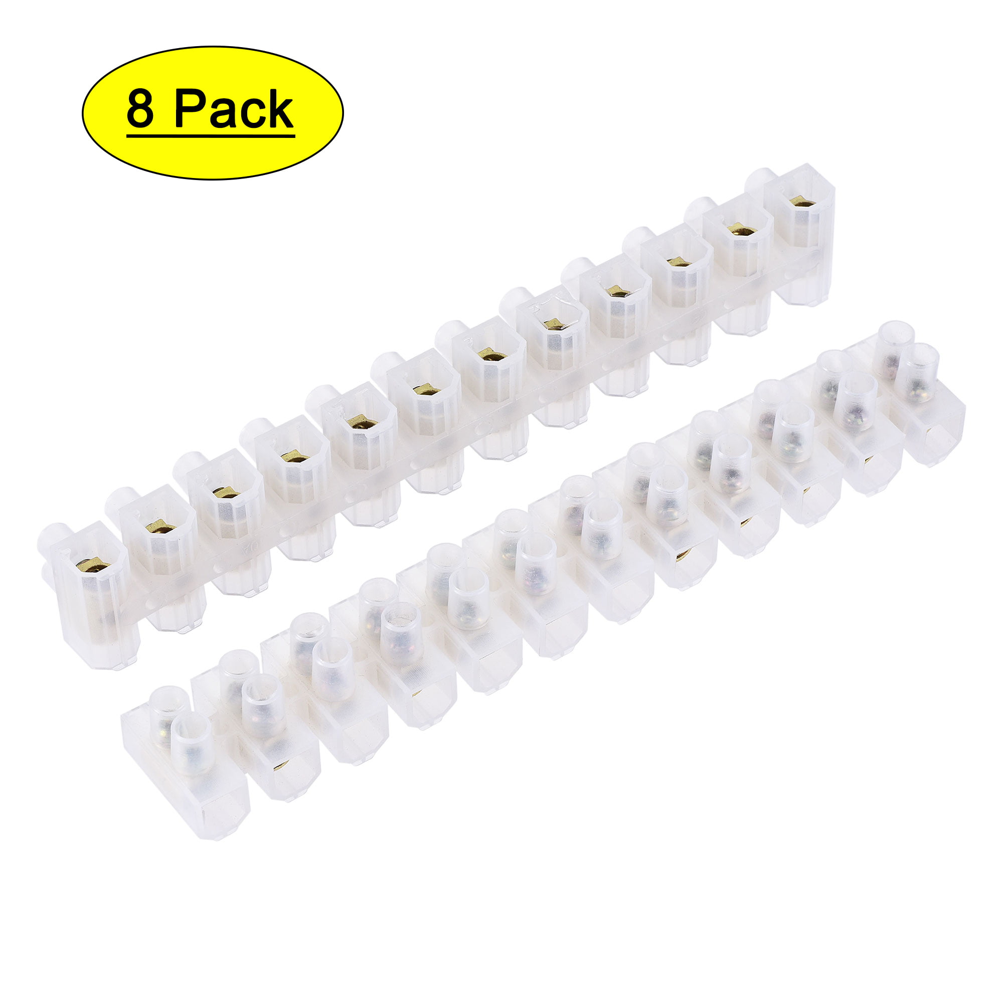 uxcell 5pcs 380V 400V 100A Dual Row 12 Positions Screw Terminal Electric Barrier Strip Block 