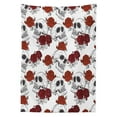 thumbnail image 3 of Ambesonne Halloween Tablecloth Rectangular Table Cover, Roses Gothic Skull, 60"x84", Grey, 3 of 4