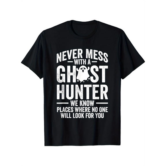 Paranormal EVP Hunting Ghost Hunter Adventures T-Shirt Everyday Essential Classic Print Round Neck Short Sleeve Cotton T-shirt for Men