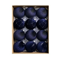 12 Pcs Velvet Christmas Ball Ornament 3.14 Inch Flocked Christmas Hanging Ball for Tree Shatterproof Plastic Velvet Balls Ornament for Xmas Tree Holiday Home Party Decoration