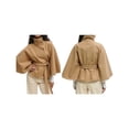 thumbnail image 1 of Ponchos con Mangas de Murciélago para Mujer, Abrigo Tipo Capa con Botones y Cinturón, Abrigo Corto de Invierno Caqui XL, 1 of 7