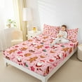 thumbnail image 4 of Manfei Teens Santa Claus Bed Sheets, Christmas Stars Print King Sheets, Gingerbread Man Dessert Sheet Set, Super Cozy Room Decor, 4-Piece, 4 of 7