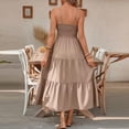 thumbnail image 4 of cocolona Womens Summer Spaghetti Strap Maxi Dress Smocked Waist Tiered Ruffle Flowy Long Dress Fashion Casual Sundress, 4 of 6