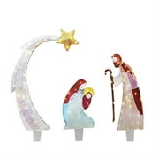 Sunisery 3Pcs Light-up Outdoor Easter Decoration Jesus Baby Nativity LED Easter Light Up Figures Decor for Outdoor Garden Yard Lawn