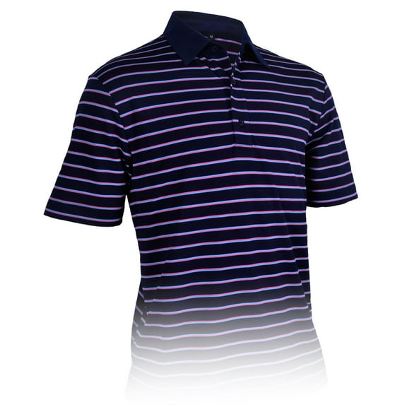 Monterey Club Men's Conway Microfiber Stripe Texture Golf Polo Shirt #3607