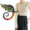 thumbnail image 4 of Hioecau Brooch Versatile Lizard Gecko Pin Sparkling Rhinestones Inlaid Glossy Fade-Resistant Finish Badge Sweaters Scarves Handbags Hats Accessories, 4 of 8