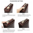 thumbnail image 3 of Contact's Men Clutch Bag with Lock Leather Travel Wristlet Clutch Wallet for Men, Coffee, 3 of 8