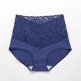 thumbnail image 1 of Ropa interior de cintura alta con escote en V para mujer, de algodón, antibacteriana, con encaje en la entrepierna, tentación caliente, bragas para el vientre para niñas, 1 of 3