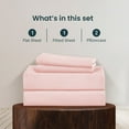 thumbnail image 4 of California King Size Bed Sheets Set - 600 Thread Count Sheets, 100% Egyptian Cotton Hotel Luxury Bedding, for Kids, Dorm Rooms & Adults Fits Mattress Upto 24" Deep Blush-Pink Solid Sheet Set, 4 of 5