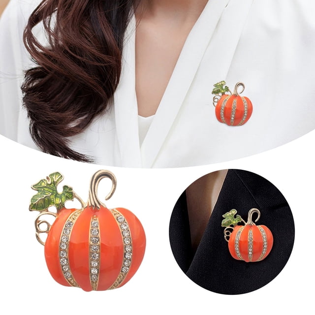 BotaniNest Coat Sweater Accessory Corsage Rhinrhinedpumpkin Brooch European And Decorative Cardigan Pin Buckle Pin