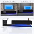 thumbnail image 6 of Royard Oaktree High Gloss TV Stand w/LED Lights, Charge Station, and Glass Shelves for TVs up to 75", 6 of 7