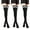 Black White, variant on 3 Pairs Thigh High Compression Socks for Women and Men Circulation 20-30 mmhg Over the Knee, Best Support for Running, Cycling, Nursing