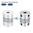 thumbnail image 4 of 2Pcs 5mm to 6mm Aluminum Alloy Shaft Coupling L25xD19 Flexible Coupler Beam for 3D Printer CNC Machine DIY Encoders and Motors Shaft,Silver, 4 of 6