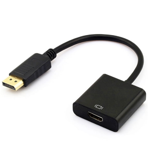 Displayport (DP) to HDMI Cable Adapter,Uni-Directional Display Port DP to HDMI Screen Converter Compatible With HP, Dell, Lenovo & More-Black