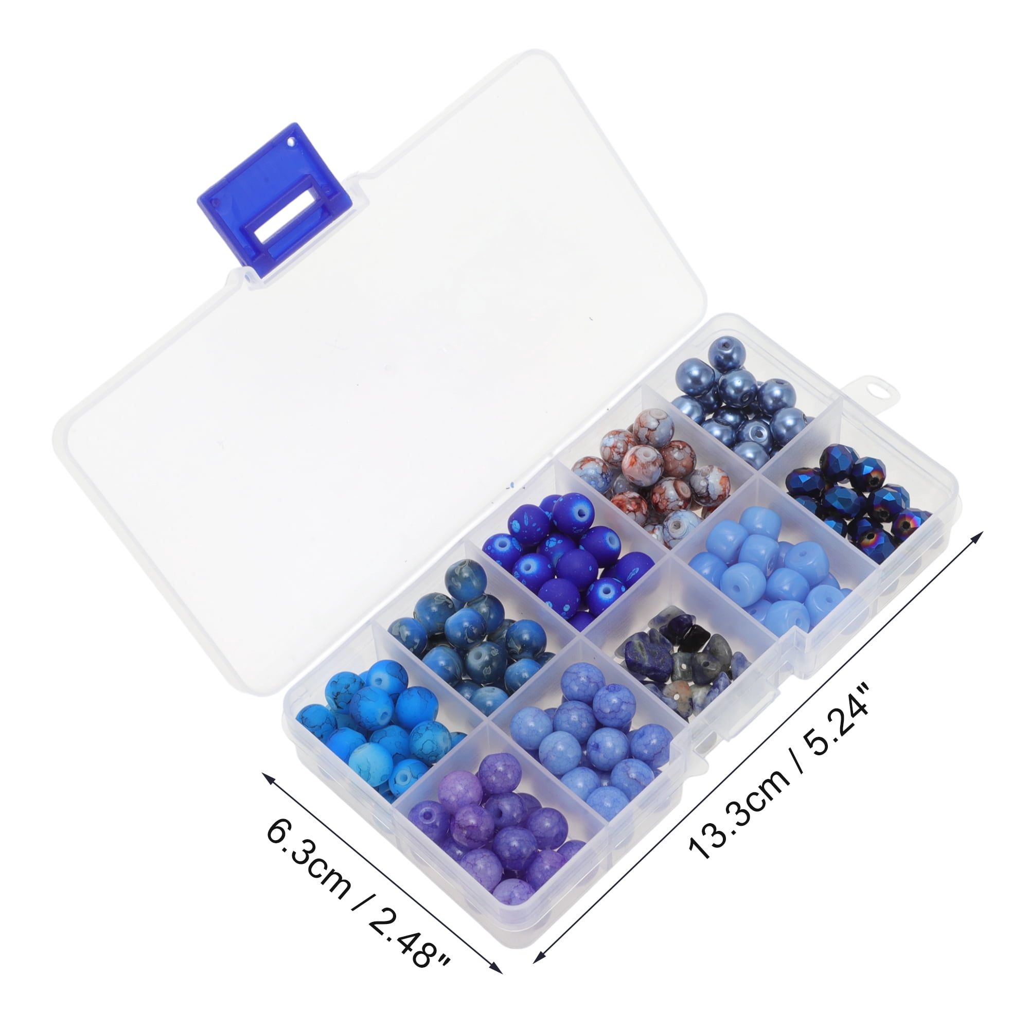 Unique Bargains 8mm Round Glass Beads for Bracelets, 200 Pcs for Jewelry Making Deep Blue